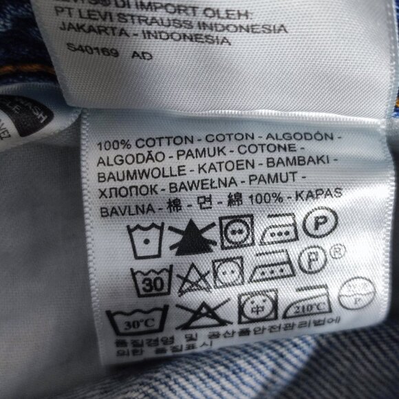 Levi's 505 denim shorts men's size 36 hard washed denim blue colour - Picture 11 of 15